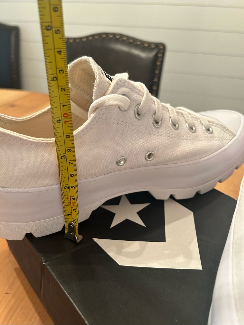 Converse Low Top Platform Sneakers in Off-White - Picture 5 of 10